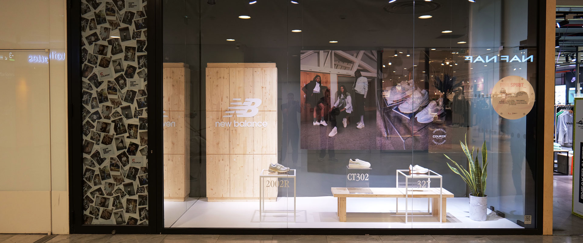 vert d'eau ambiance douce féminine parisienne salle de yoga bois chaleureux vitrine paris Mode lifestyle