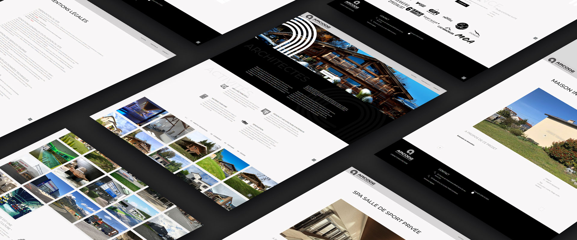 site web galerie onepage architecte slider